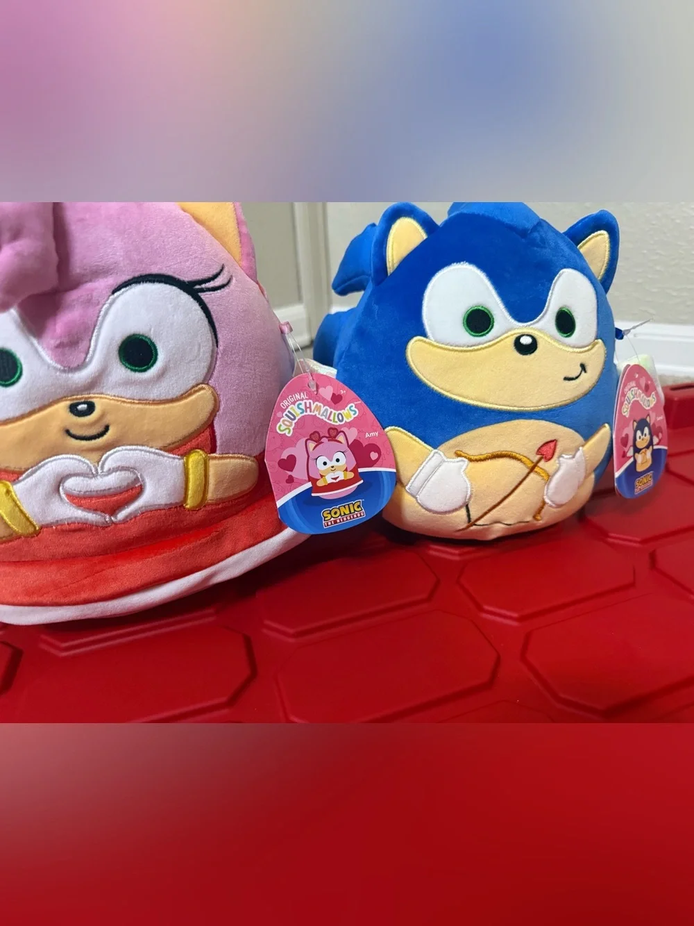 Set of two sonic the Hedgehog Plush Toy Set and Amy Blue & Pink Cute squismallow